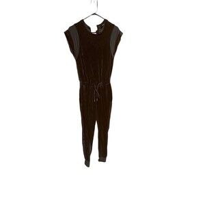 Material Girl XS Black Velour Jumpsuit NWT